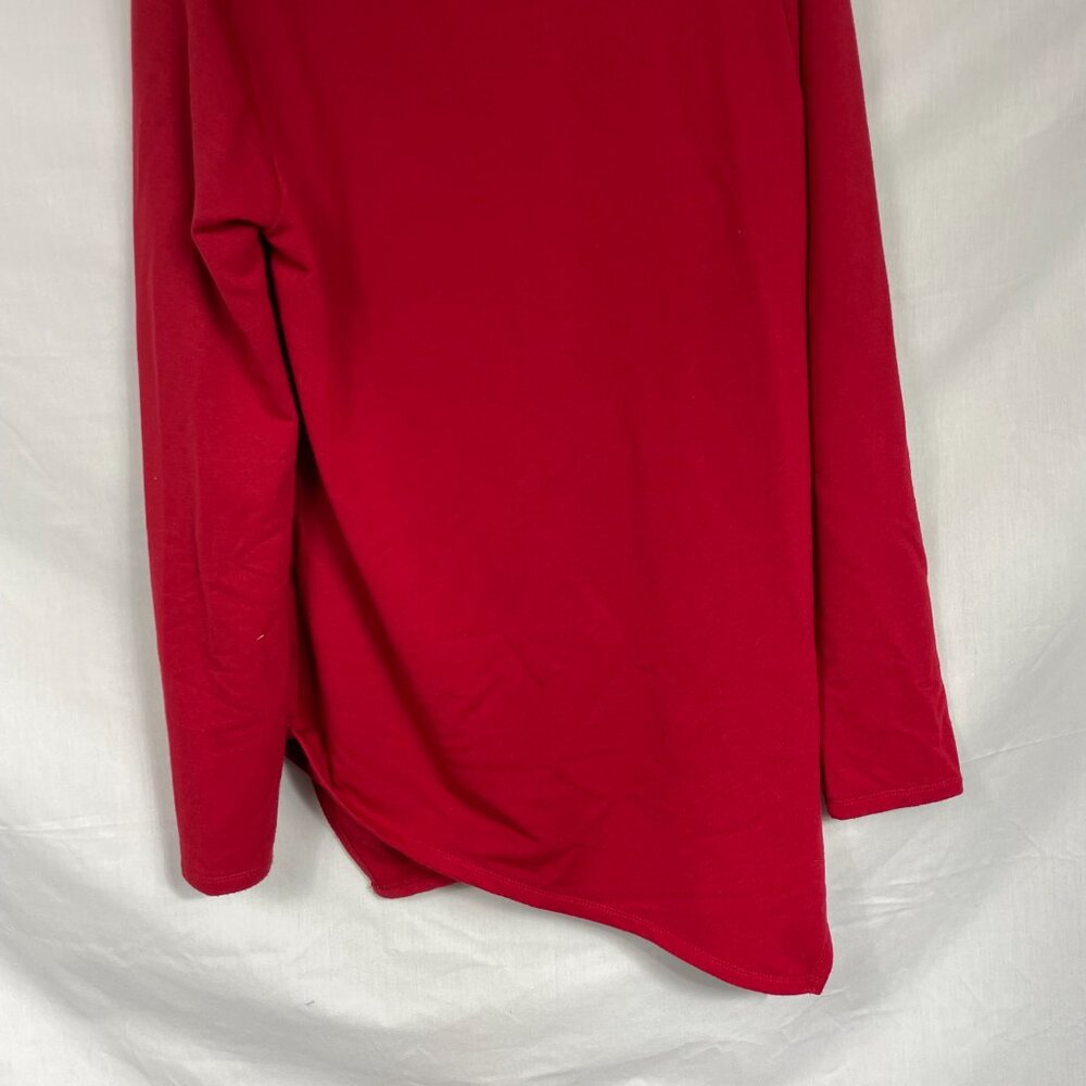 JEANNE PIERRE Women's Red Asymmetric Long-sleeve Sweater With Cowl Neck Size S - Picture 10 of 11